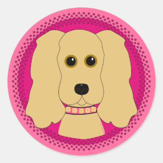Pegatina Redonda Pink Poochie