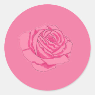 Pegatina Redonda Pink rose