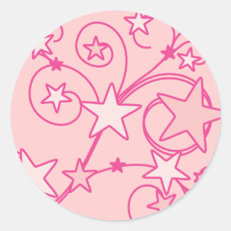 Pegatina Redonda Pink Swirly Works