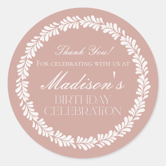 Pegatina Redonda Pink Talavera Tile Español Fiesta Favor de cumplea (Anverso)