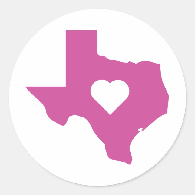 Pegatina Redonda Pink Texas (Anverso)