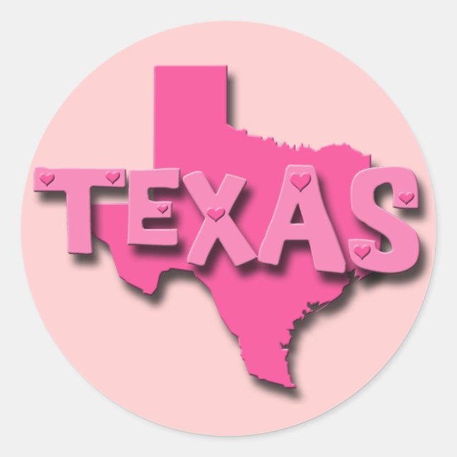 PEGATINA REDONDA PINK TEXAS (Anverso)