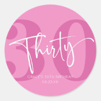 Pink Thirty 30th Thirthday Party Favor