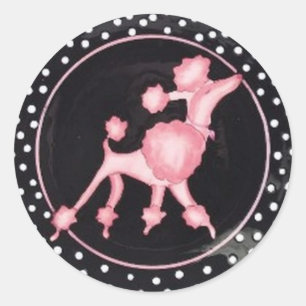 Pegatina Redonda pinkpoodlebg