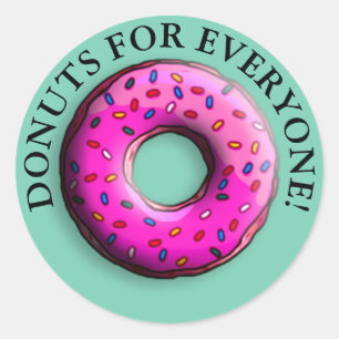 Pegatina Redonda Pinky Donut con rociadores coloridos + tus ideas