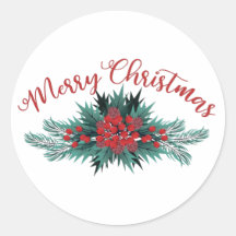 Pino Navideño Feliz Flor de Nochebuena y Bayas de