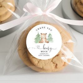 Pegatina Redonda Pinos Muchas gracias antes