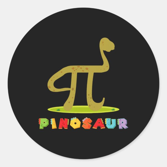 Pegatina Redonda Pinosaur Funny Pi Day Dinosaur Math Lover Science  (Anverso)