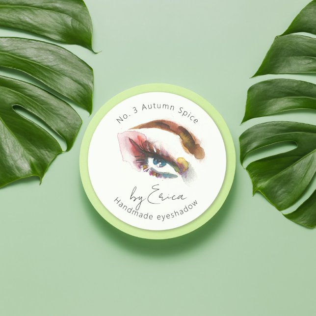 Pegatina Redonda Pintado ocular acuarela maquillaje Paquetes de ocu (Subido por el creador)