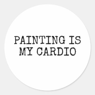 Pegatina Redonda Pintar es gracioso en mi Cardio
