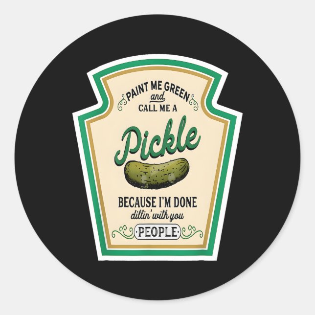 Pegatina Redonda Pintarme Verde Y Llamarme Pollito (Anverso)