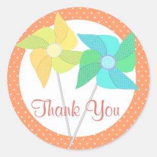 Pegatina Redonda Pintas y puntos de polka