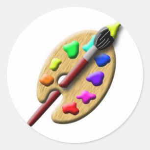 Pegatina Redonda Pinte la paleta