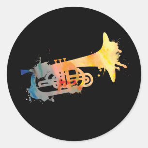 Pegatina Redonda Pinte Splat Mellophone