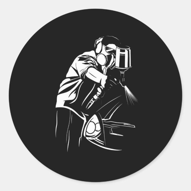 PEGATINA REDONDA PINTOR DE COCHE (Anverso)