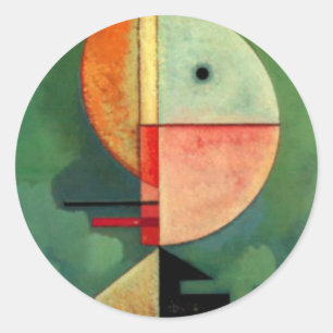 Pegatina Redonda Pintura abstracta ascendente de Kandinsky
