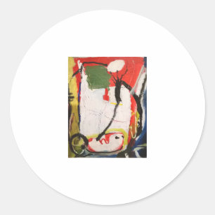 Pegatina Redonda Pintura abstracta de Jeff Hankamer Artjunkhaus Art