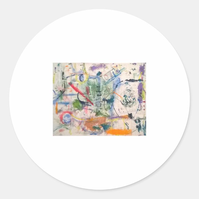 Pegatina Redonda Pintura abstracta de Jeff Hankamer Artjunkhaus Art (Anverso)