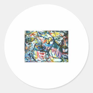 Pegatina Redonda Pintura abstracta de Jeff Hankamer Artjunkhaus Art