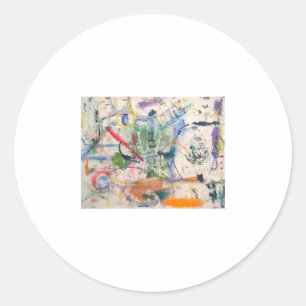 Pegatina Redonda Pintura abstracta de Jeff Hankamer Artjunkhaus Art
