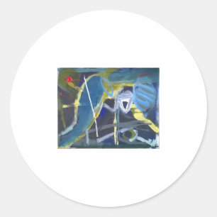 Pegatina Redonda Pintura abstracta de Jeff Hankamer Artjunkhaus Yog
