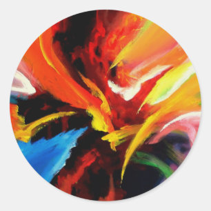 Pegatina Redonda Pintura abstracta de Serdar Hizli