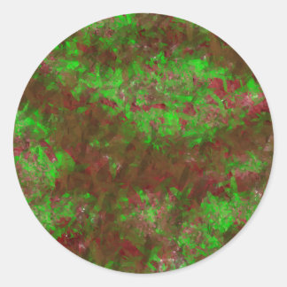 Pegatina Redonda pintura acuarela hermoso jardín de flores