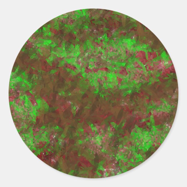 Pegatina Redonda pintura acuarela hermoso jardín de flores (Anverso)