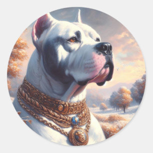 Pegatina Redonda Pintura argentina retro dogo