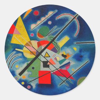 Pegatina Redonda Pintura azul de Wassily Kandinsky