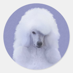 Pegatina Redonda Pintura blanca de canapé estándar - Arte de perro