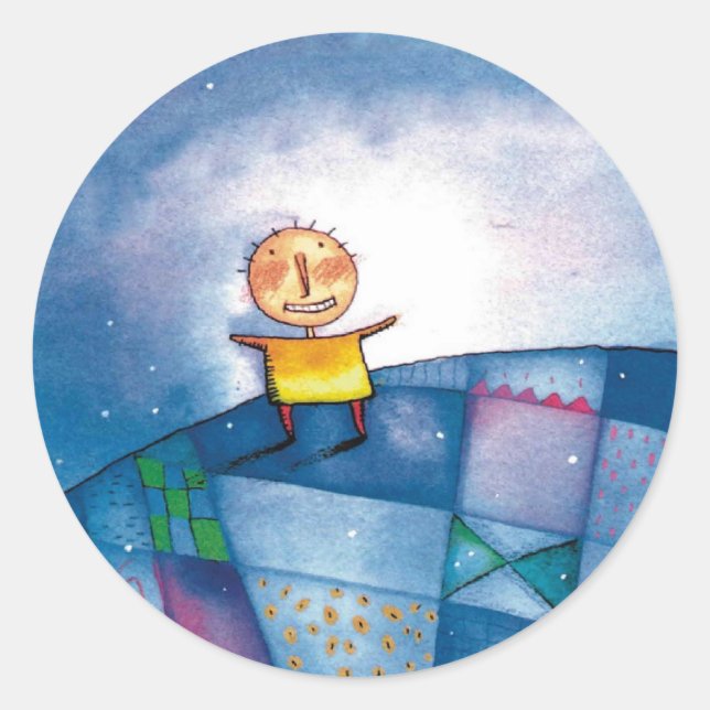 Pegatina Redonda pintura caprichosa (Anverso)