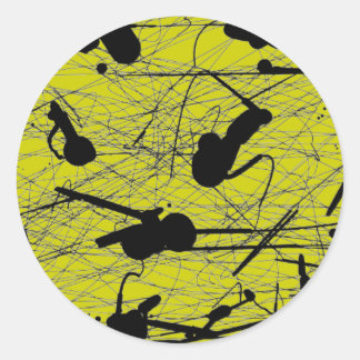 Pegatina Redonda Pintura de bandeja negra original