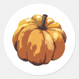 Pegatina Redonda Pintura de calabaza