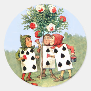 Pegatina Redonda Pintura de Cardmen los rosas de la reina en el