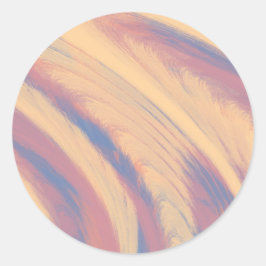 Pegatina Redonda Pintura de color amarillo y rosa de primavera bril