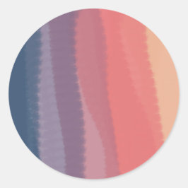 Pegatina Redonda Pintura de color de agua brillante en tonos suaves