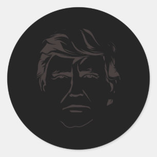 Pegatina Redonda Pintura De Donald Trump