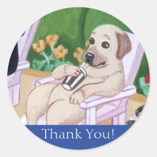 Pegatina Redonda Pintura de Fiestas de la piscina