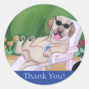 Pegatina Redonda Pintura de Fiestas de la piscina