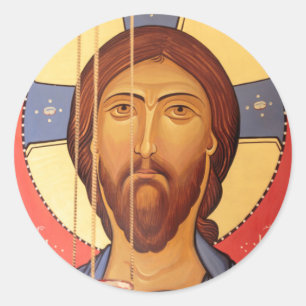 Pegatina Redonda Pintura de Jesús