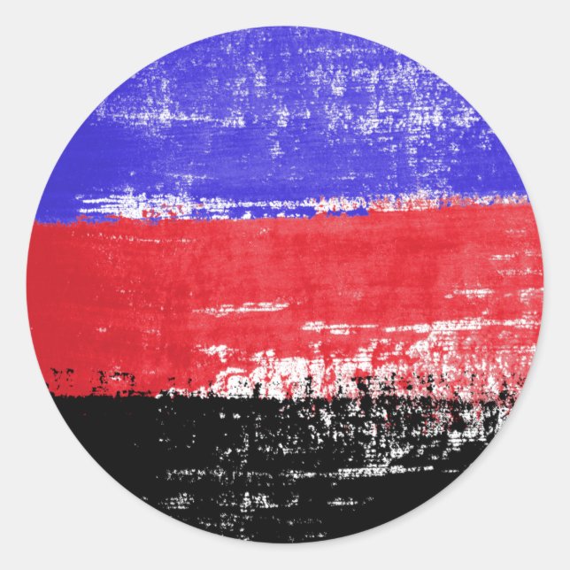 Pegatina Redonda Pintura de Orgullo Poliamoroso (Anverso)