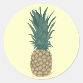 Pegatina Redonda Pintura de piña fresca por Pegatinas de CherylsArt