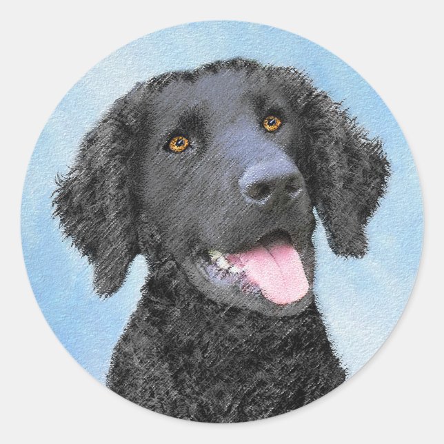 Pegatina Redonda Pintura de recuperación con recubrimiento de curry (Anverso)