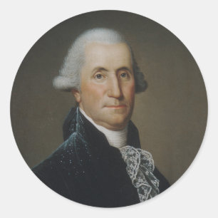 Pegatina Redonda Pintura de retrato de George Washington