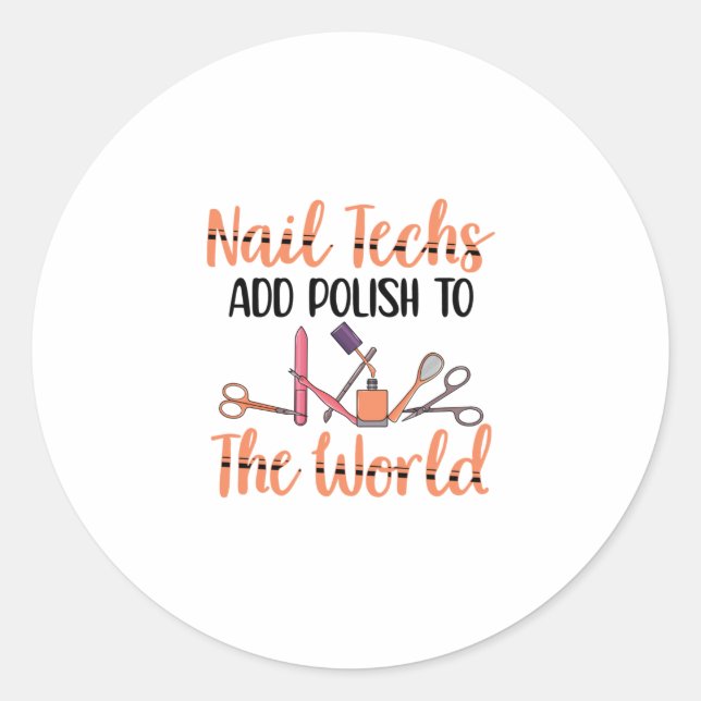 Pegatina Redonda Pintura de uñas (Anverso)