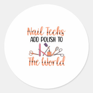 Pegatina Redonda Pintura de uñas