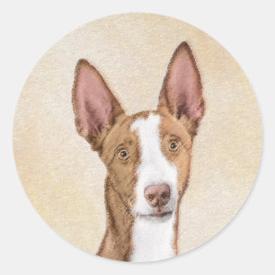 Pegatina Redonda Pintura enredadera ibicenca - Arte de perro origin