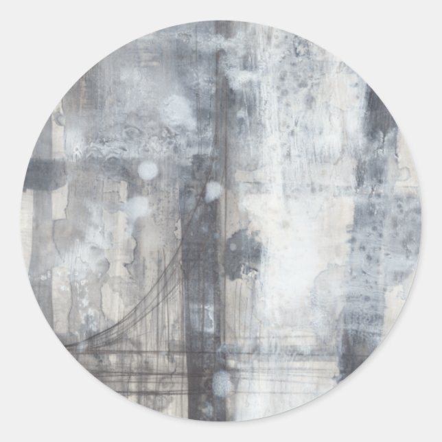 Pegatina Redonda Pintura gris contemporánea (Anverso)