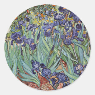 Pegatina Redonda Pintura impresionista de Van Gogh Irises